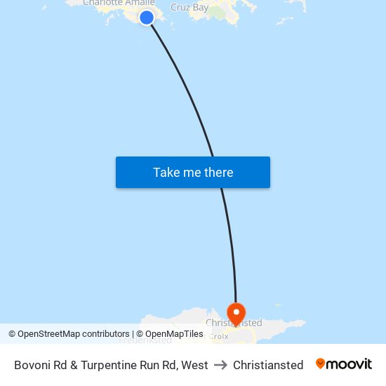 Bovoni Rd & Turpentine Run Rd, West to Christiansted map