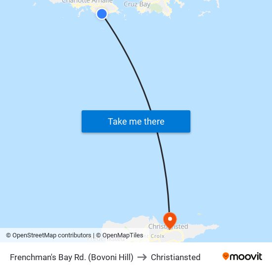 Frenchman's Bay Rd. (Bovoni Hill) to Christiansted map