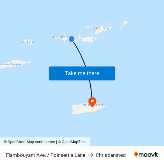 Flambouyant Ave. / Poinsettia Lane to Christiansted map