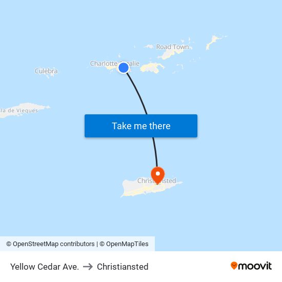Yellow Cedar Ave. to Christiansted map