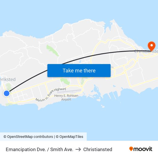 Emancipation Dve. / Smith Ave. to Christiansted map