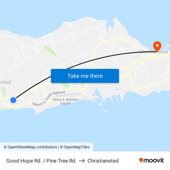 Good Hope Rd. / Pine Tree Rd. to Christiansted map