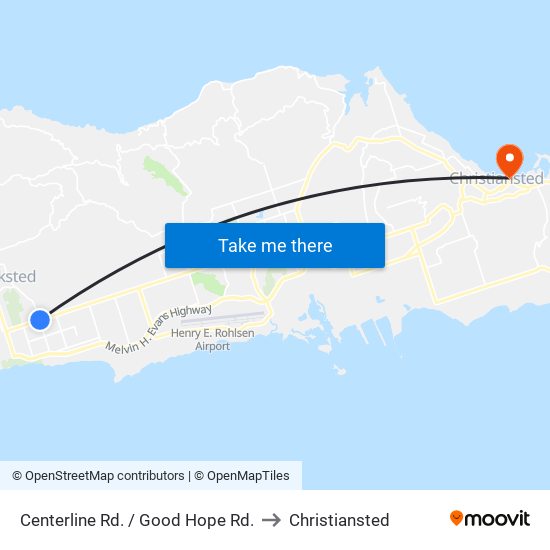 Centerline Rd. / Good Hope Rd. to Christiansted map