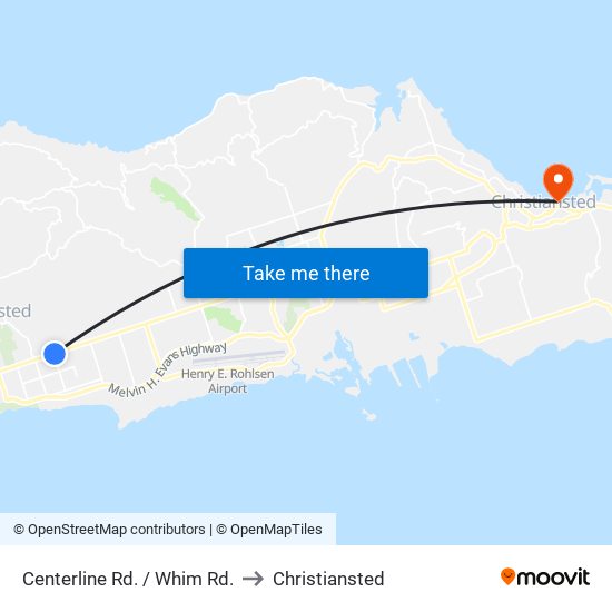 Centerline Rd. / Whim Rd. to Christiansted map