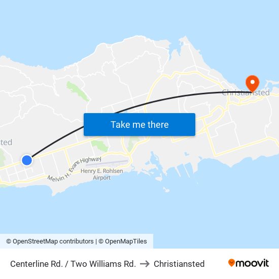 Centerline Rd. / Two Williams Rd. to Christiansted map