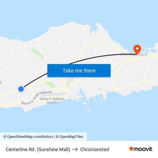 Centerline Rd. (Sunshine Mall) to Christiansted map