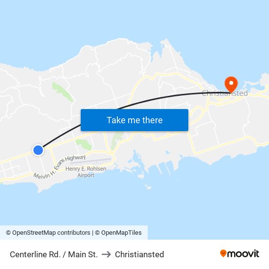 Centerline Rd. / Main St. to Christiansted map