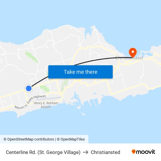 Centerline Rd. (St. George Village) to Christiansted map