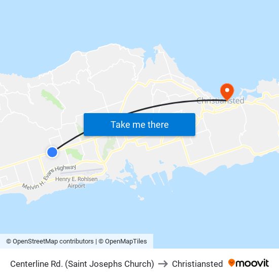 Centerline Rd. (Saint Josephs Church) to Christiansted map
