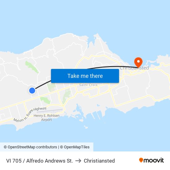 VI 705 / Alfredo Andrews St. to Christiansted map