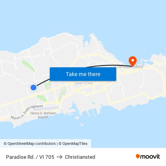 Paradise Rd. / VI 705 to Christiansted map