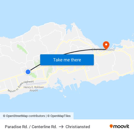 Paradise Rd. / Centerline Rd. to Christiansted map