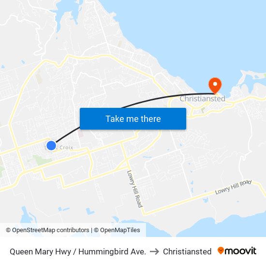 Queen Mary Hwy / Hummingbird Ave. to Christiansted map