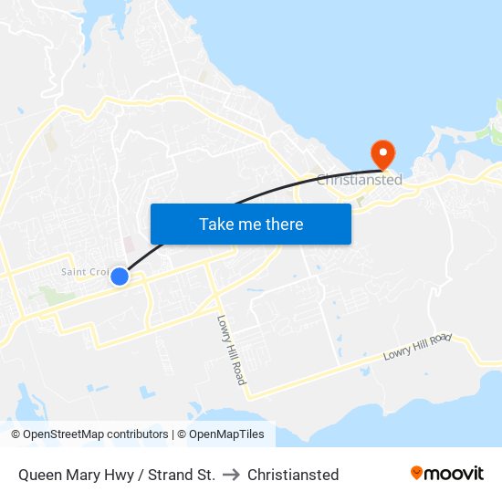Queen Mary Hwy / Strand St. to Christiansted map