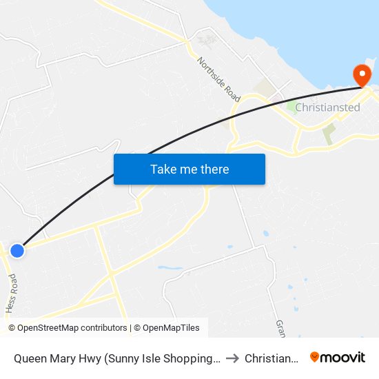 Queen Mary Hwy (Sunny Isle Shopping Center) to Christiansted map