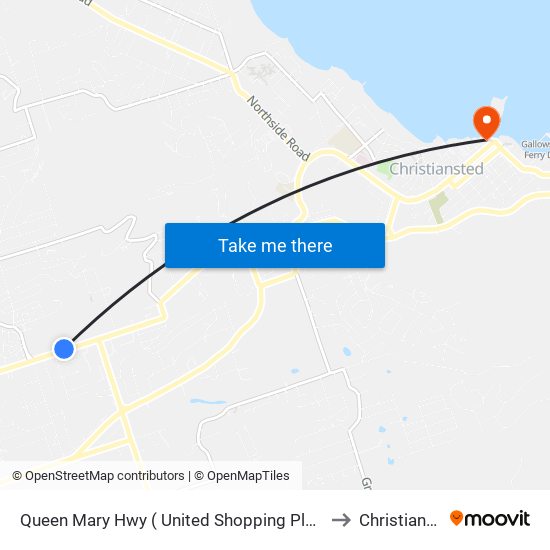 Queen Mary Hwy ( United Shopping Plaza Center) to Christiansted map