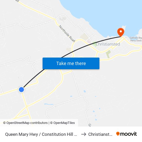 Queen Mary Hwy / Constitution Hill Rd. to Christiansted map