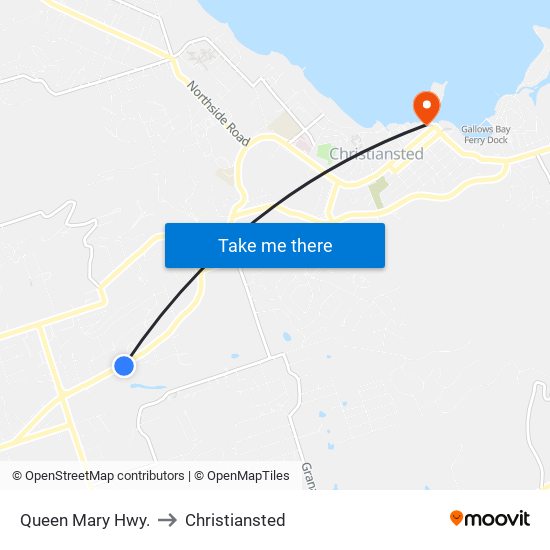 Queen Mary Hwy. to Christiansted map