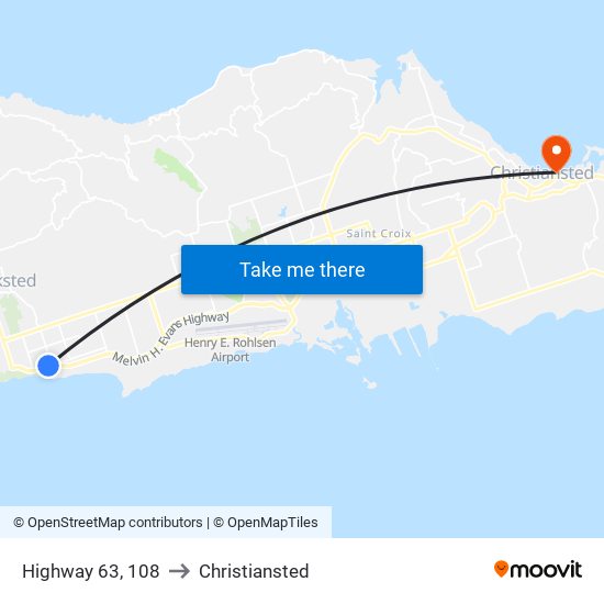 Highway 63, 108 to Christiansted map