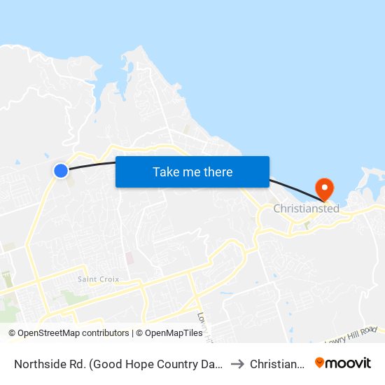 Northside Rd. (Good Hope Country Day School) to Christiansted map