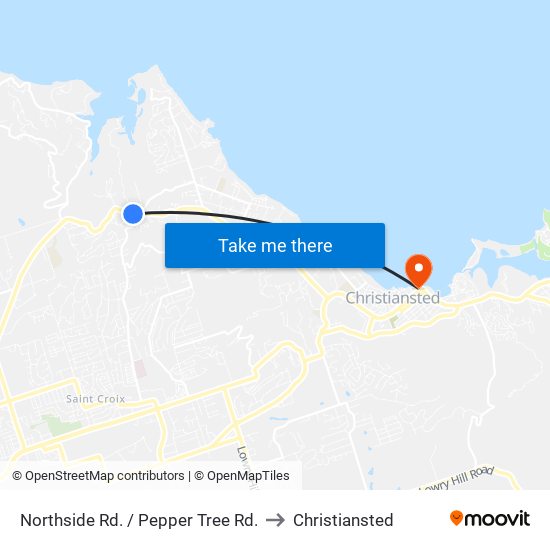 Northside Rd. / Pepper Tree Rd. to Christiansted map