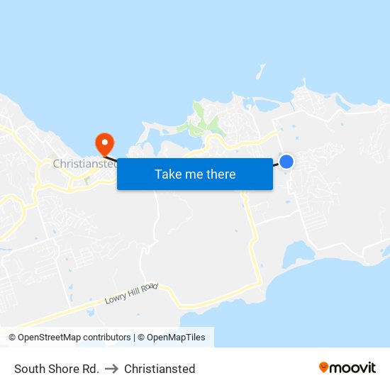 South Shore Rd. to Christiansted map
