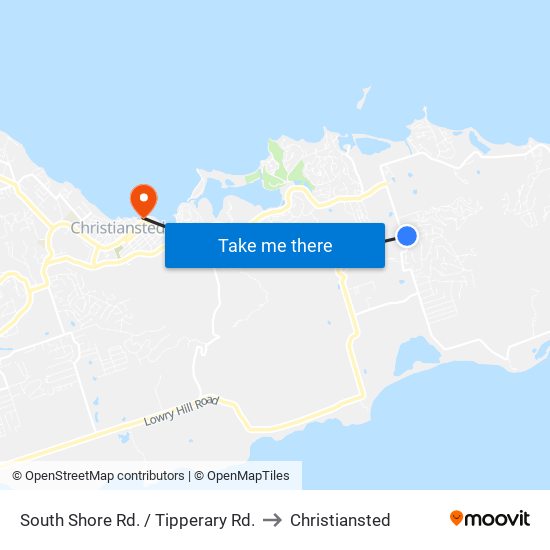 South Shore Rd. / Tipperary Rd. to Christiansted map