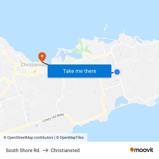 South Shore Rd. to Christiansted map