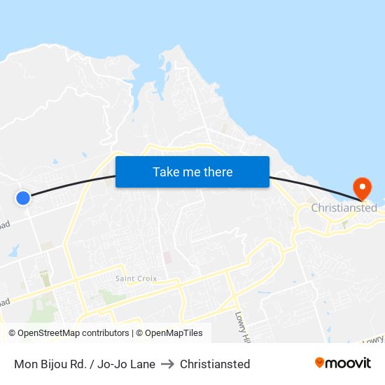 Mon Bijou Rd. / Jo-Jo Lane to Christiansted map