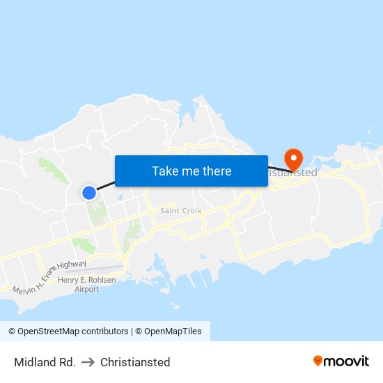 Midland Rd. to Christiansted map