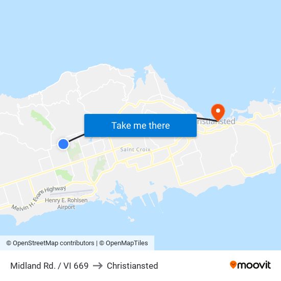 Midland Rd. / VI 669 to Christiansted map