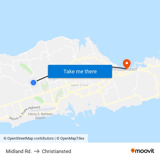 Midland Rd. to Christiansted map