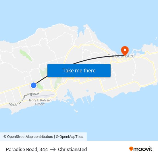 Paradise Road, 344 to Christiansted map