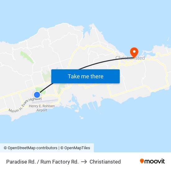 Paradise Rd. / Rum Factory Rd. to Christiansted map