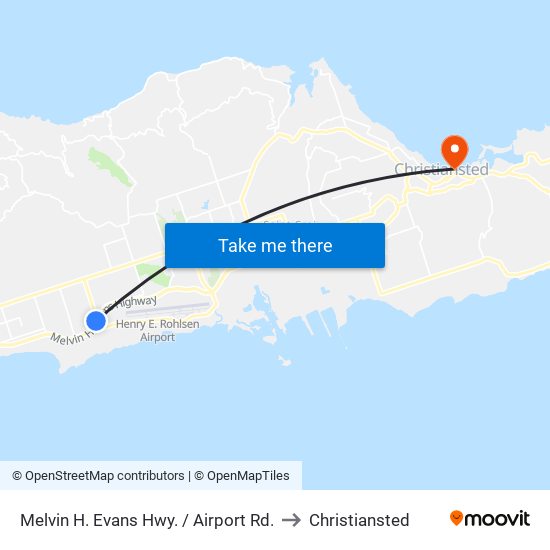 Melvin H. Evans Hwy. / Airport Rd. to Christiansted map
