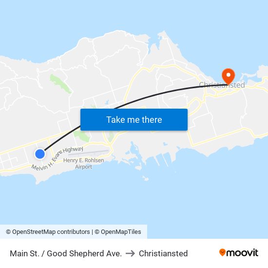 Main St. / Good Shepherd Ave. to Christiansted map