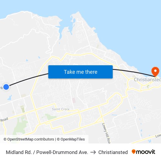 Midland Rd. / Powell-Drummond Ave. to Christiansted map