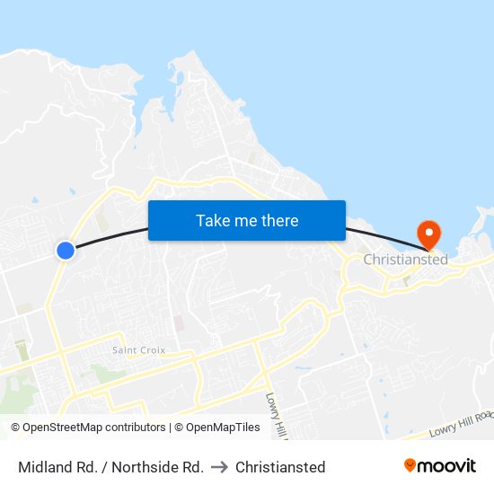 Midland Rd. / Northside Rd. to Christiansted map