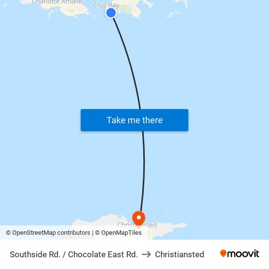 Southside Rd. / Chocolate East Rd. to Christiansted map