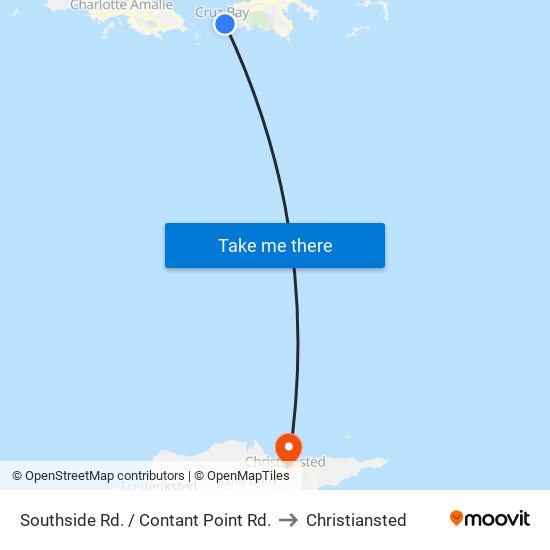 Southside Rd. / Contant Point Rd. to Christiansted map