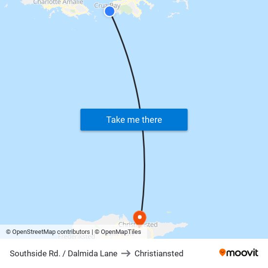 Southside Rd. / Dalmida Lane to Christiansted map