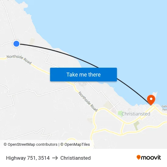 Highway 751, 3514 to Christiansted map