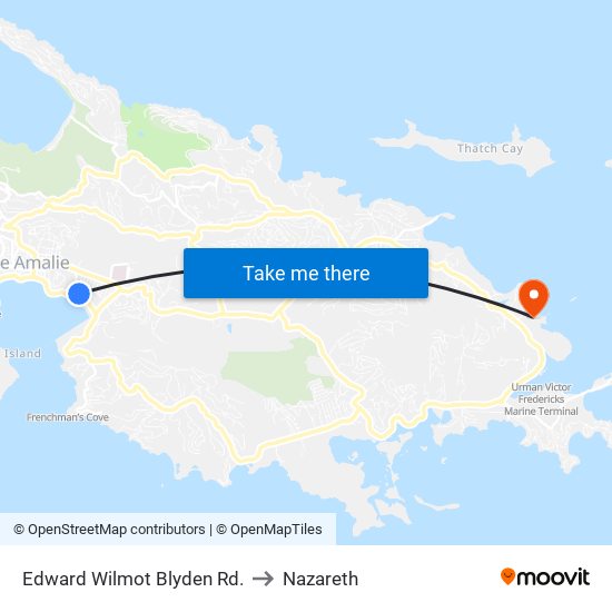 Edward Wilmot Blyden Rd. to Nazareth map