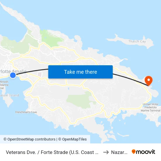 Veterans Dve. / Forte Strade (U.S. Coast Guard) to Nazareth map