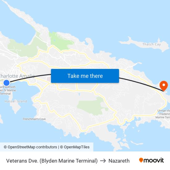 Veterans Dve. (Blyden Marine Terminal) to Nazareth map