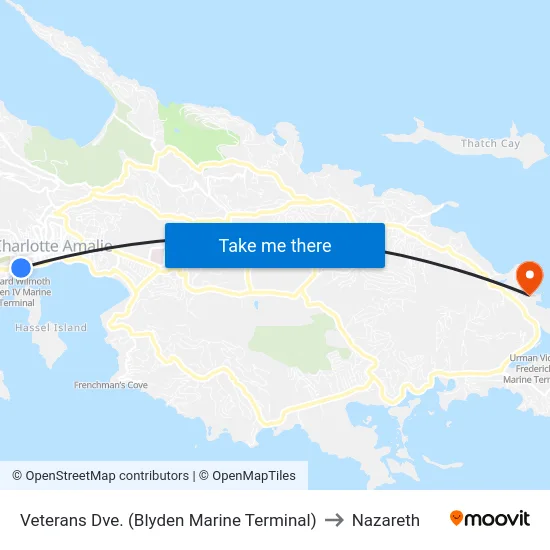Veterans Dve. (Blyden Marine Terminal) to Nazareth map