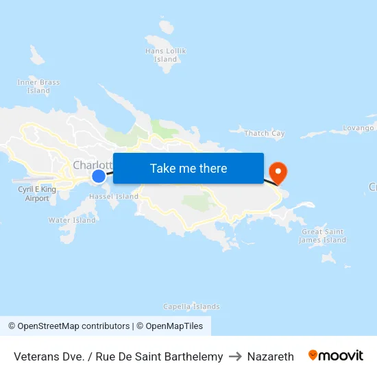 Veterans Dve. / Rue De Saint Barthelemy to Nazareth map