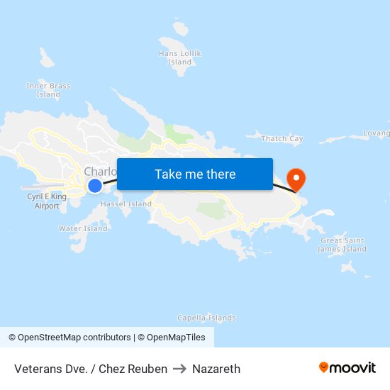 Veterans Dve. / Chez Reuben to Nazareth map