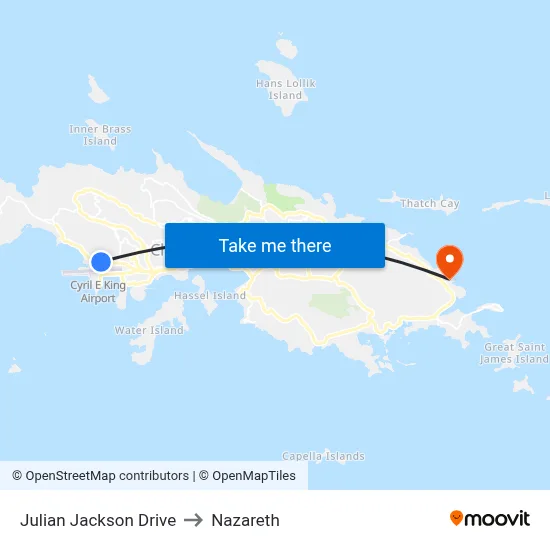 Julian Jackson Drive to Nazareth map