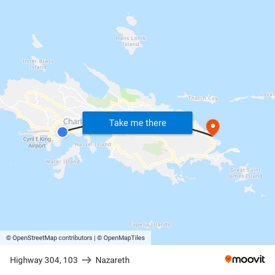 Highway 304, 103 to Nazareth map